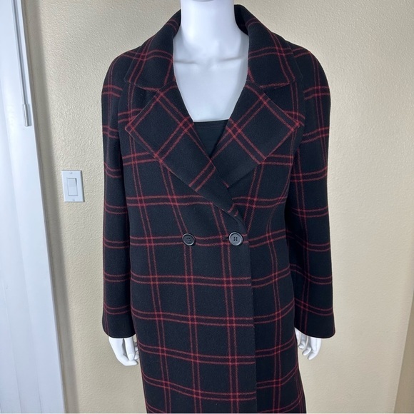 Maje Coat Sz 36 Plaid Wool Blend - Picture 3 of 16